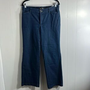Lee Regular Fit Mid Rise Trouser Flex Motion Dark Blue Womens Size 10 Short